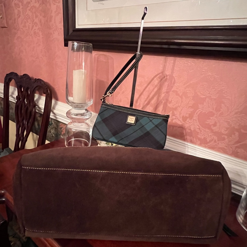 Dooney & Bourke Large Black Watch Tartan Plaid Shoulder Bag w/Wristlet (2pcs.) - Picture 5 of 14